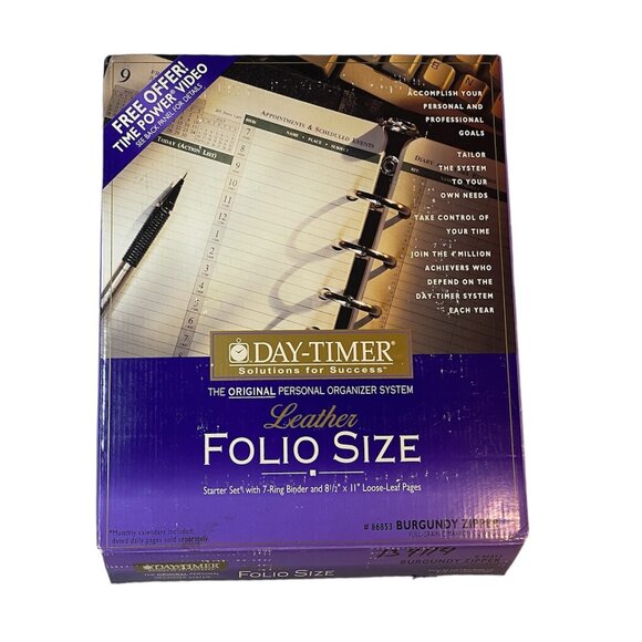 Day-Timer The Personal Organizer System Leather Folio Size* Starter Set, Planner - Picture 4 of 8